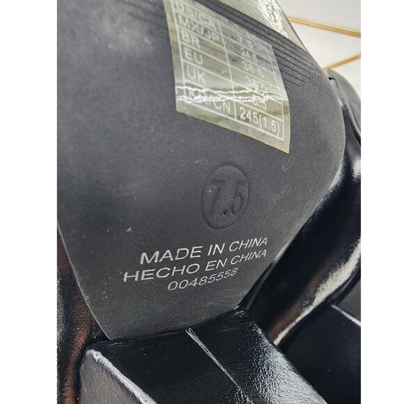 Forever 21 Forever My Moment Heeled Boots Cap Toe Black Boots Size 7.5 - Picture 12 of 12